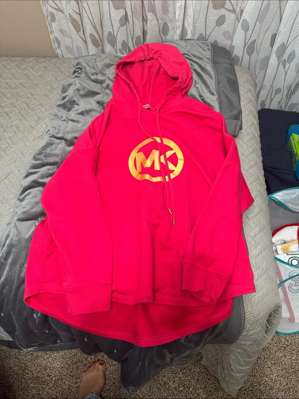Michael Kors Bright red  Hoodie with Gold Logo